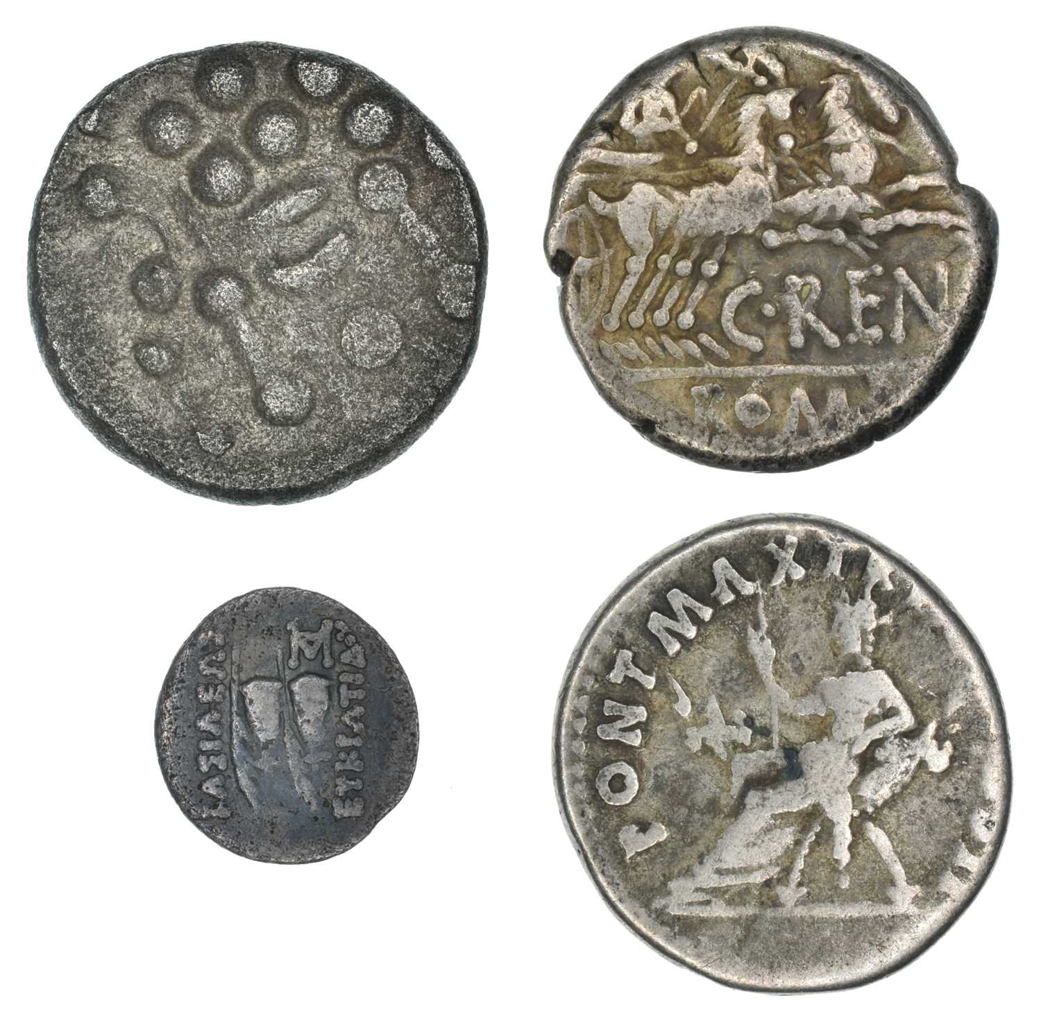 Four Ancient AR and Base Silver Coins - Image 2 of 2