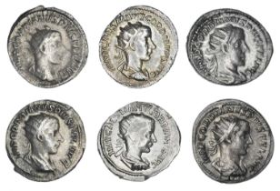 Gordian III (238-244AD) a selection of silver Antoninianii, loose, VF-EF (6).