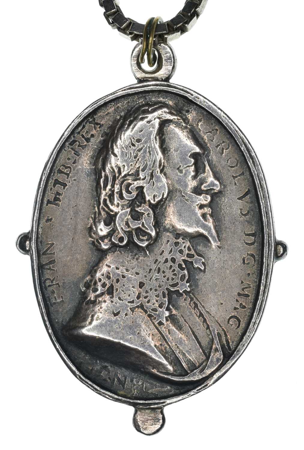 A 17th century silver Royalist Badge for Charles I.