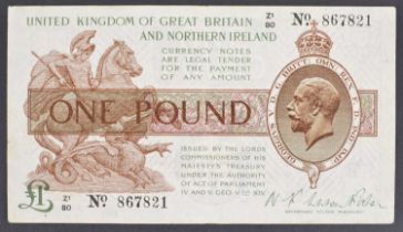 A Third Fisher Issue (July 1927) One Pound banknote.