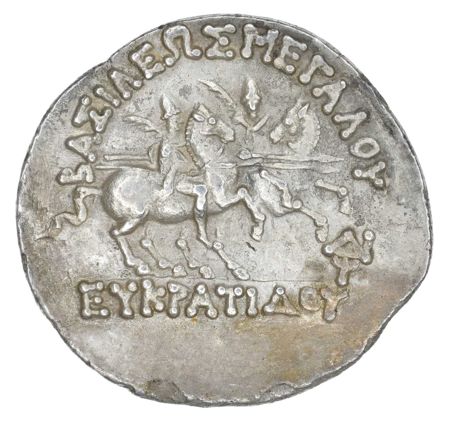 Kingdom of Bactria, Eukratides I AR Tetradrachm - Image 2 of 3