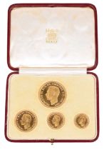 A George VI 1937 Gold Proof Four Coin Specimen Set, in original presentation case.