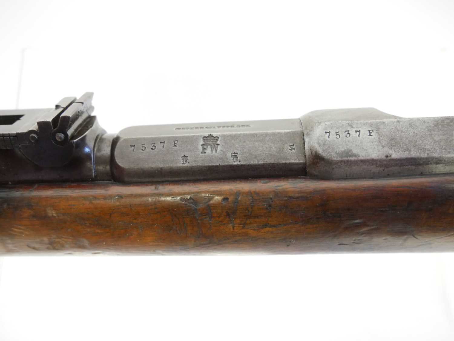 Mauser 1871 pattern 11x60R bolt action rifle, serial number 7537F, 33inch barrel secured by three - Image 16 of 18