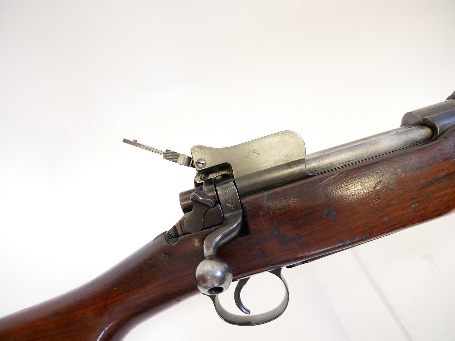 Remington Enfield P14 .303 bolt action rifle, 26 inch barrel, folding ladder sight (spring and - Image 7 of 17