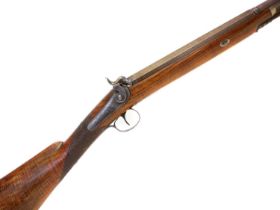 Showell of Sheffield 10 bore single barrel percussion shotgun, 30 inch Damascus Spanish form