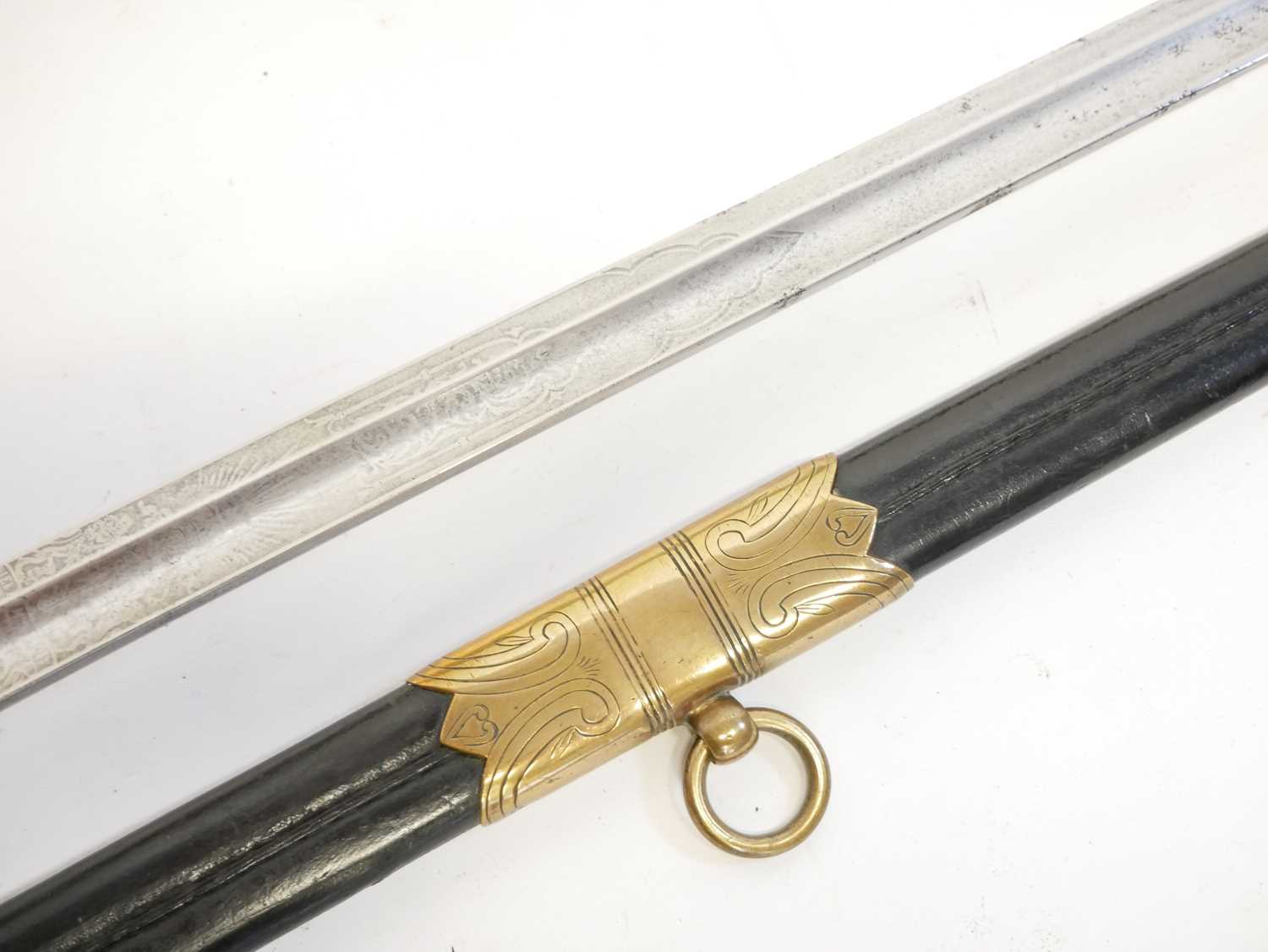 Royal Navy Petty Officer's sword, similar to an 1827 Naval sword but without the lion head pommel, - Image 14 of 16
