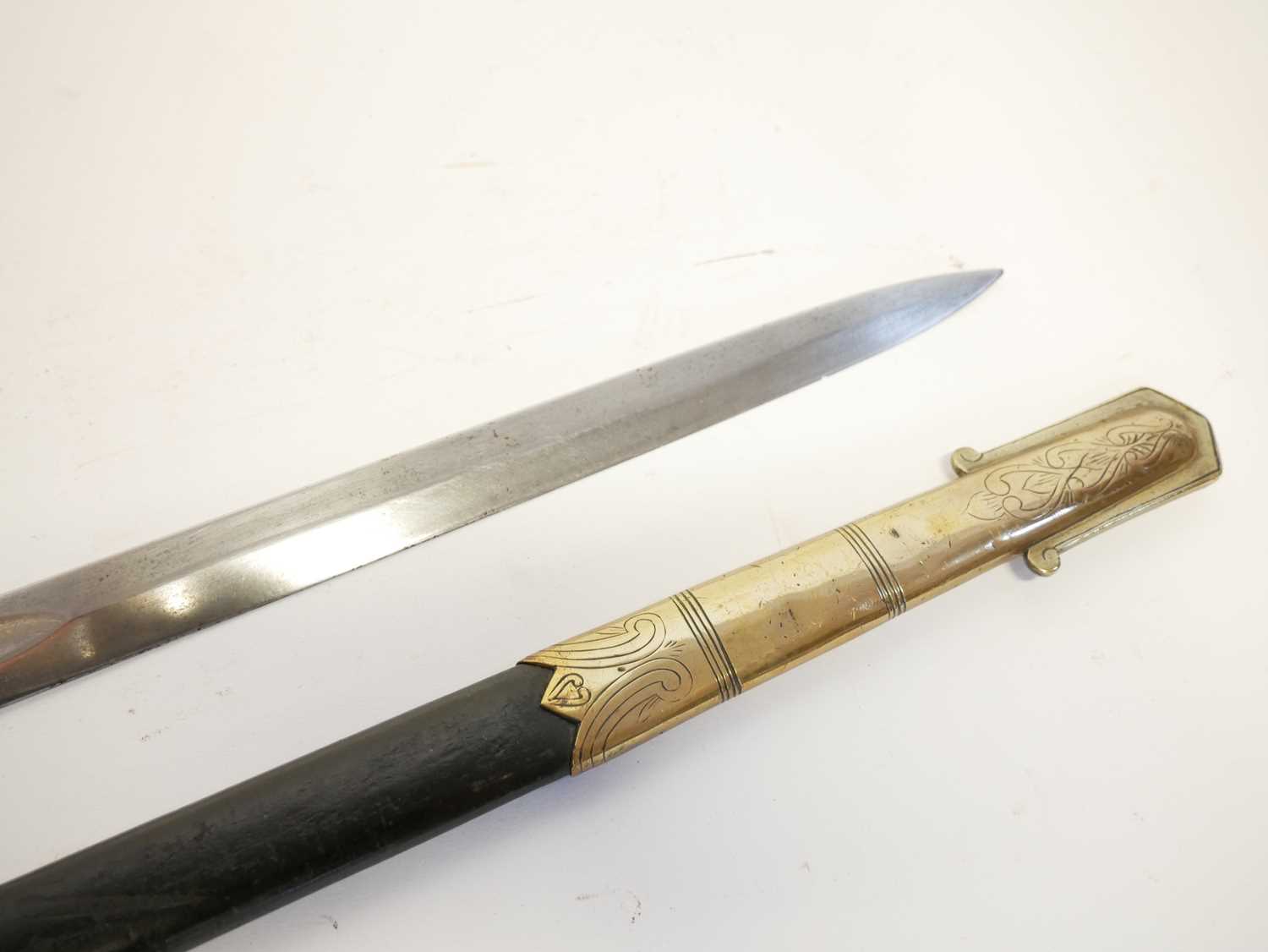 Royal Navy Petty Officer's sword, similar to an 1827 Naval sword but without the lion head pommel, - Image 9 of 16