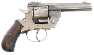 Belgian 11mm revolver, no serial number, made as a copy of a Smith and Wesson, 4 inch sighted