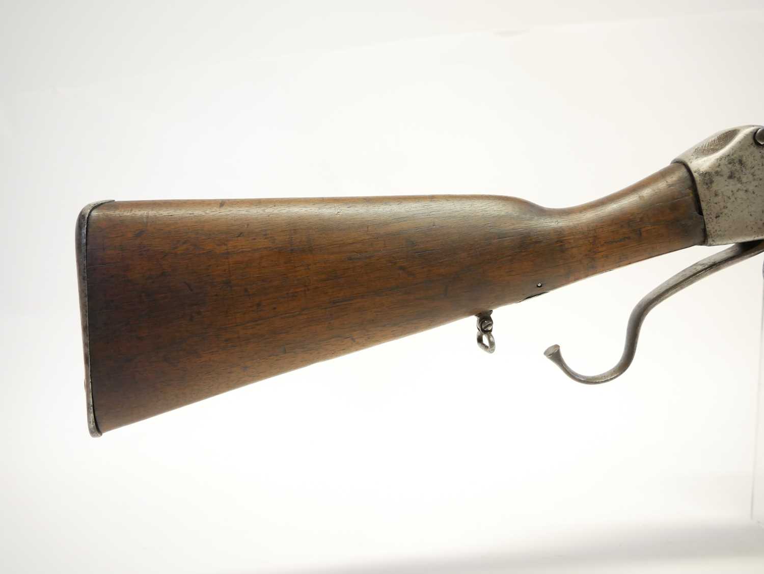 Sporterised Martini Henry .577/450 rifle, probably of Belgian origin reworked in India, 27inch - Image 3 of 13