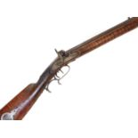 American percussion 130 bore Kentucky type rifle, 29.5inch octagonal barrel fitted with buckhorn