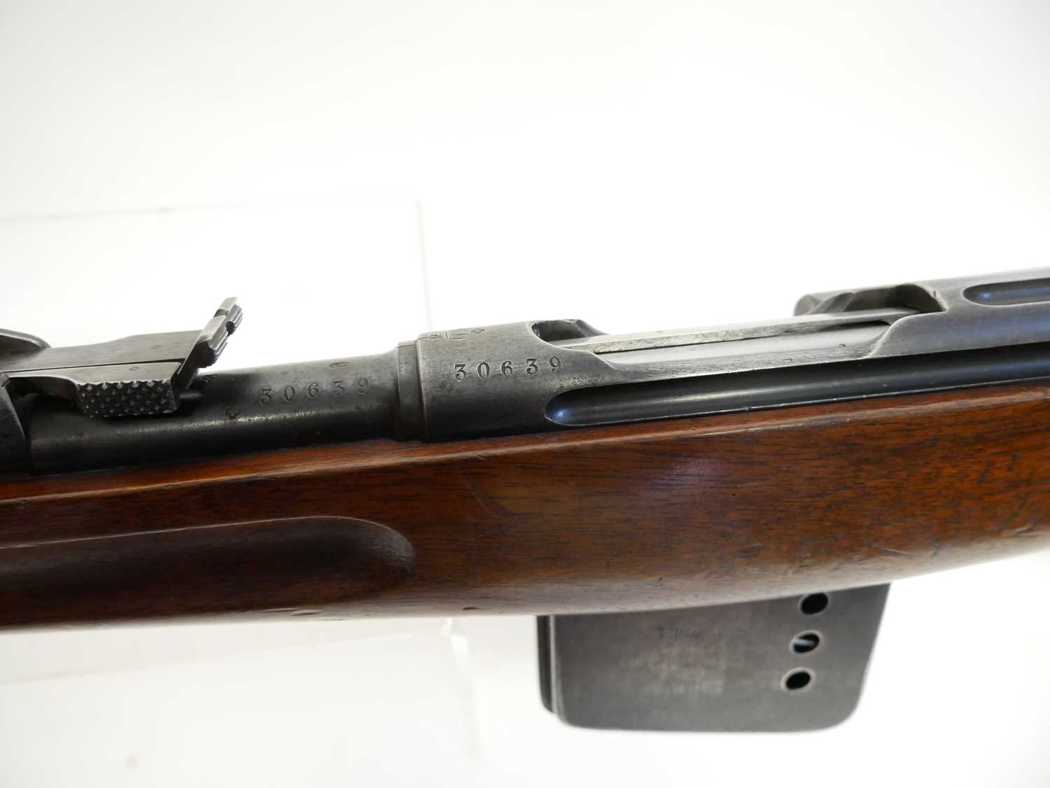 Schmidt Rubin 1889 7.5x 53.5mm straight pull rifle, matching serial numbers 30639, with 30" - Image 13 of 17