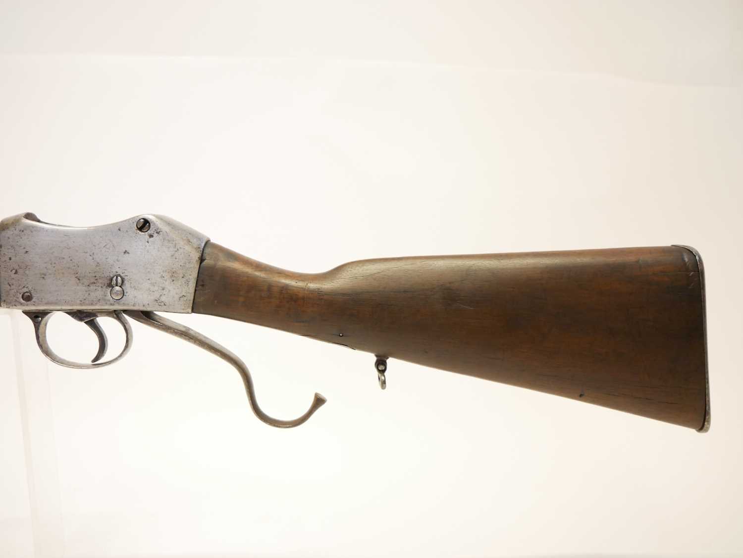 Sporterised Martini Henry .577/450 rifle, probably of Belgian origin reworked in India, 27inch - Image 12 of 13