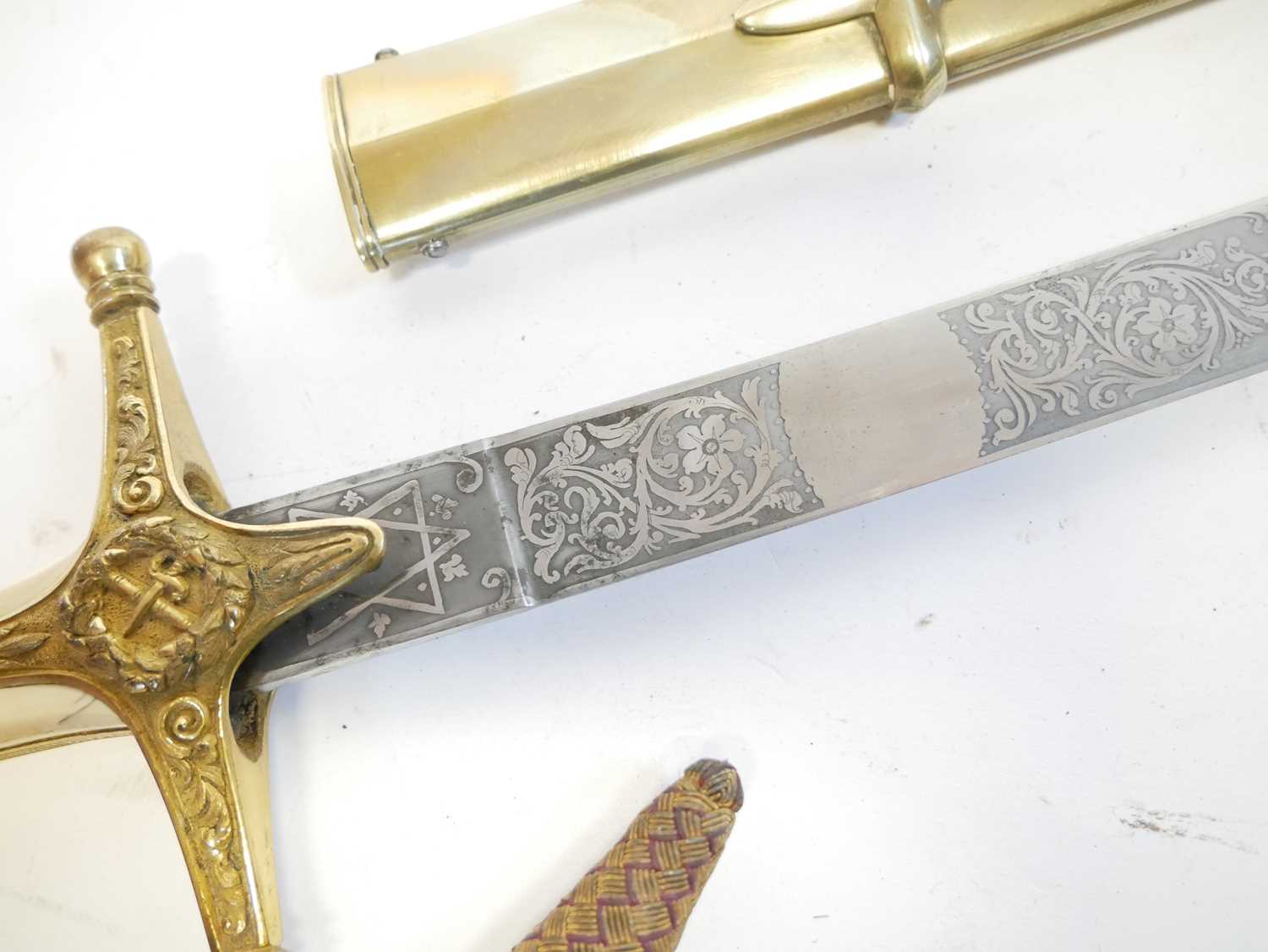 Victorian 1831 pattern general officer's Mameluke or sword, 32inch blade with retailer Poole & Co. - Image 4 of 19