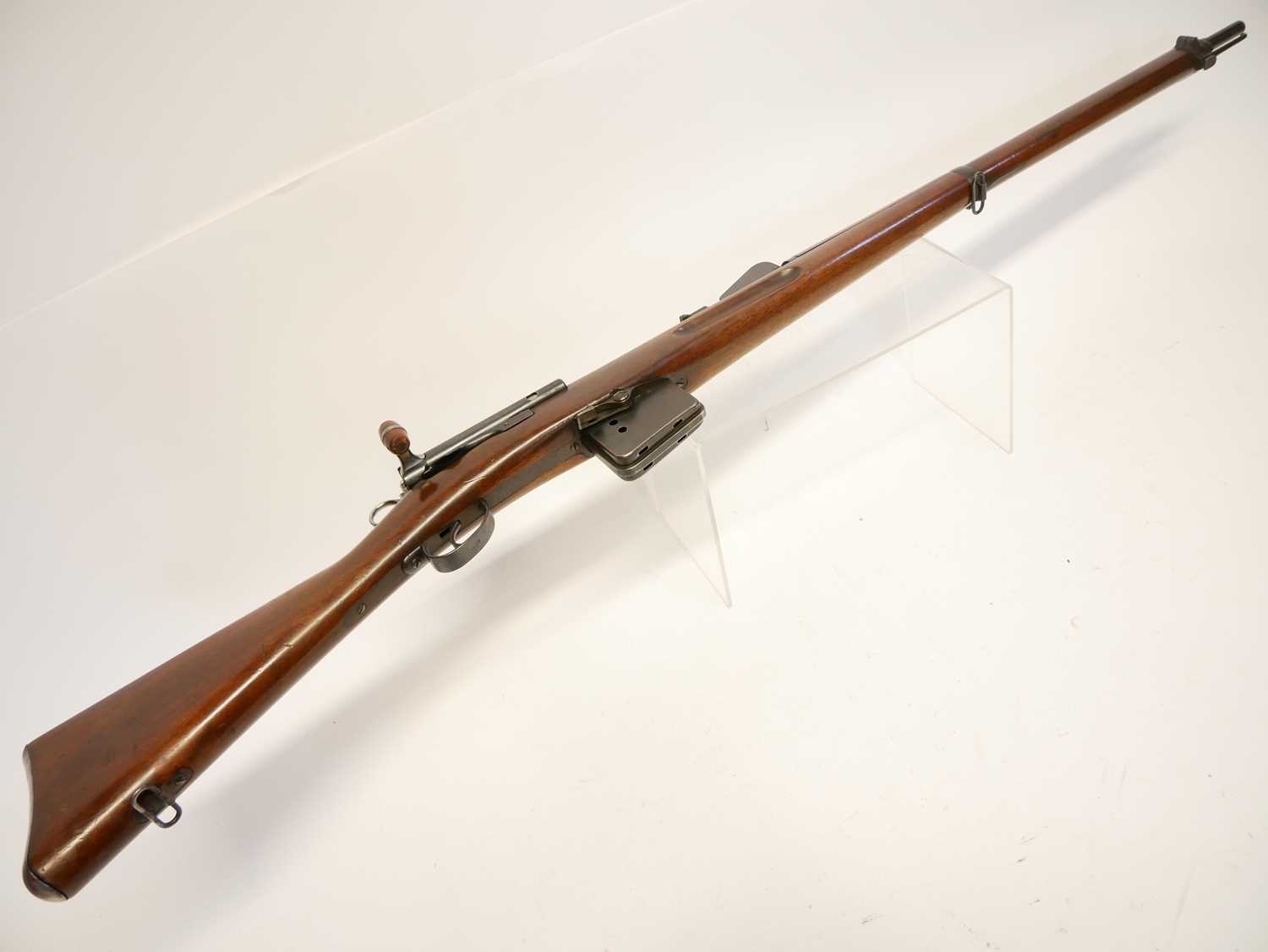 Schmidt Rubin 1889 7.5x 53.5mm straight pull rifle, matching serial numbers 30639, with 30" - Image 10 of 17