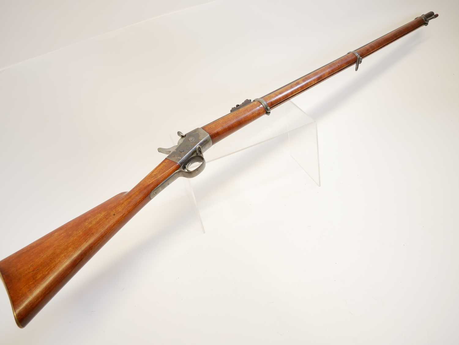 Swedish Remington 12.11x44R M1867 rolling block rifle, serial number 2401, 36inch barrel secured - Image 9 of 13