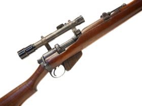 Lee Enfield SMLE .303 bolt action rifle made up as an overbore sniper rifle, serial number 5421,