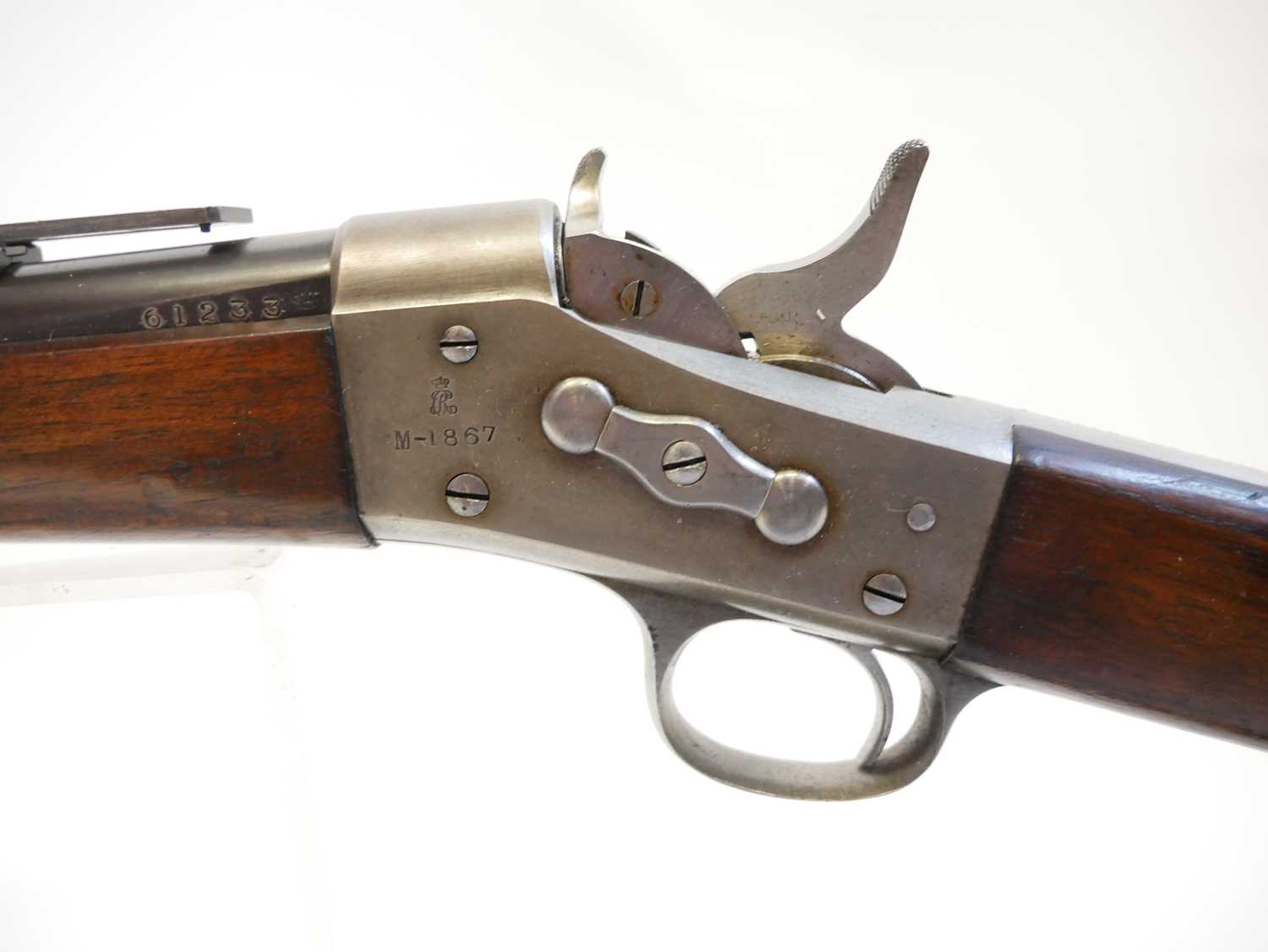 Danish Remington 11.7x51R M.1867 rolling block rifle, serial number 61233, 35inch barrel secured - Image 13 of 17