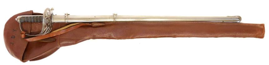 1827 pattern Rifle Officers sword and scabbard, retailed by Moss Brothers with 20-21 King Street,