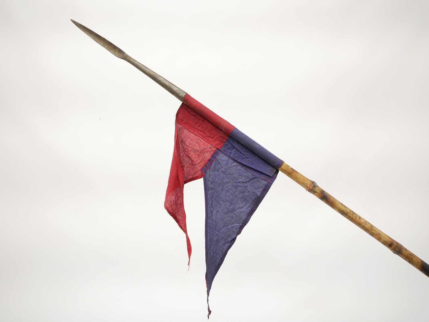 Indian lance, the steel points mounted on bamboo poles with string-bound grips and steel bases, - Image 5 of 5