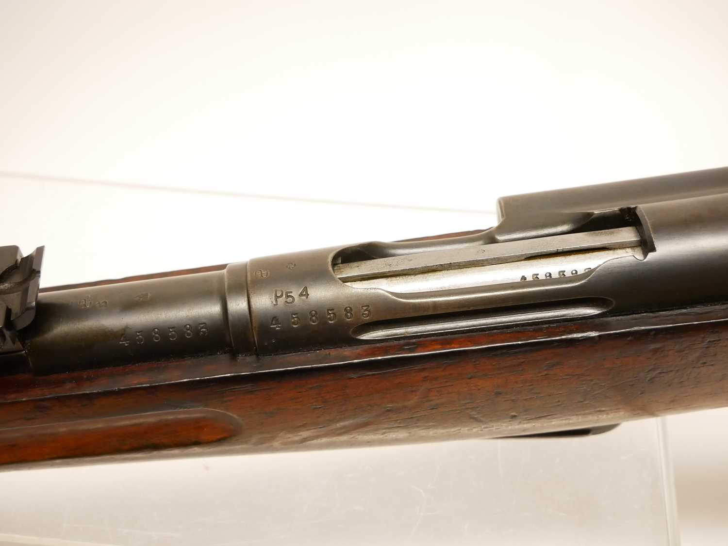 Schmidt Rubin 1911 7.5mm straight pull rifle, matching serial numbers 458583 to barrel, receiver, - Image 12 of 18