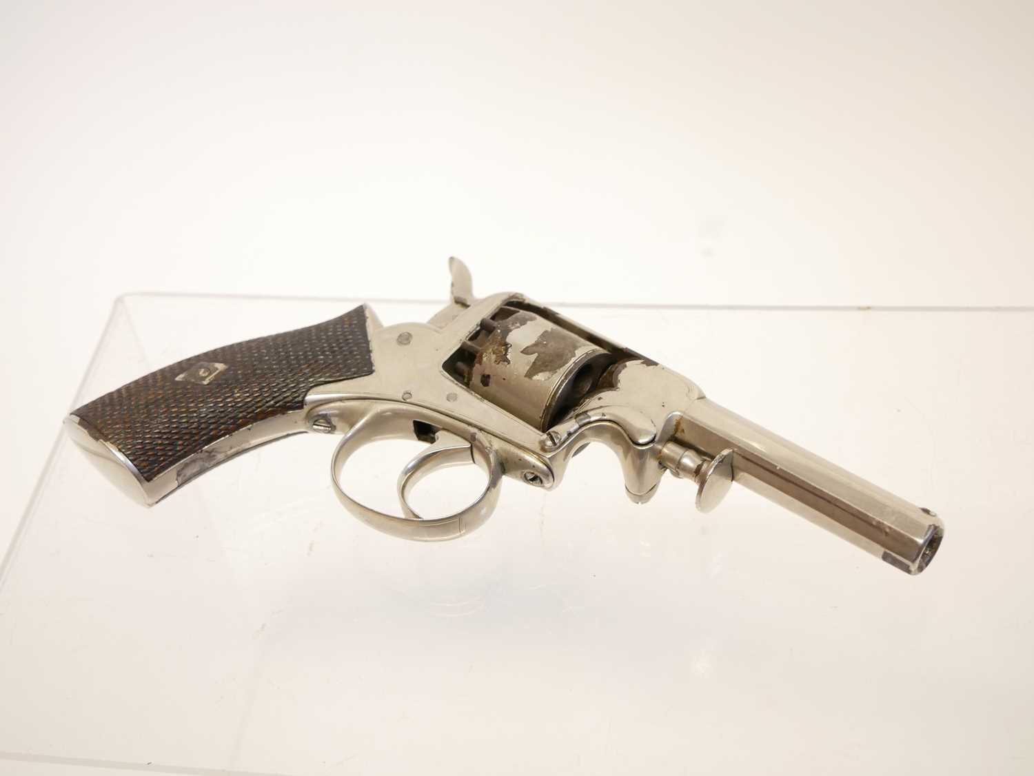 Webley 120 bore percussion revolver, fully nickel plated and retailed by Braddell and Son Belfast, - Image 2 of 9