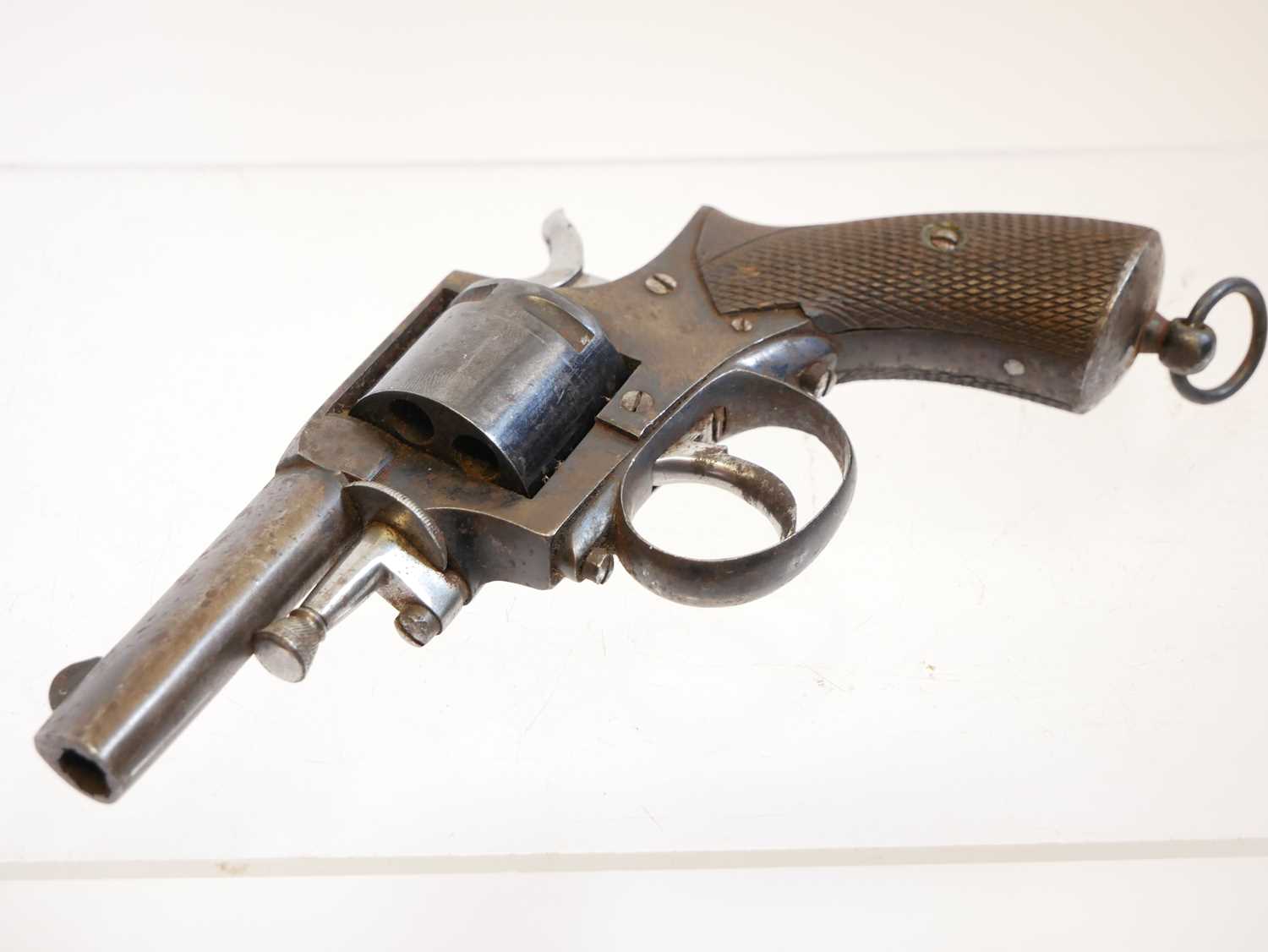 Belgian 7.5mm revolver, no serial number, 2.5 inch sighted barrel, chequered wood grips the grip - Image 5 of 7