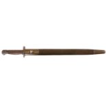 Lee Enfield SMLE 1907 pattern sword bayonet and scabbard, by Chapman, the ricasso stamped with 2' 17