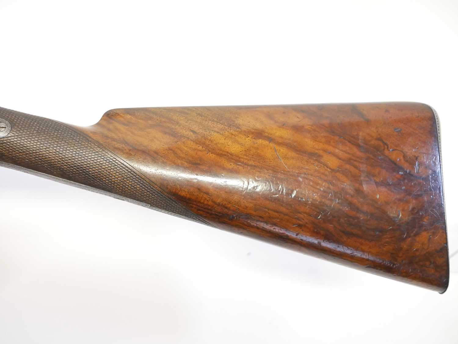 Cased George Thompson of Edinburgh 16 bore side by side percussion shotgun, 30 inch browned Damascus - Image 17 of 30