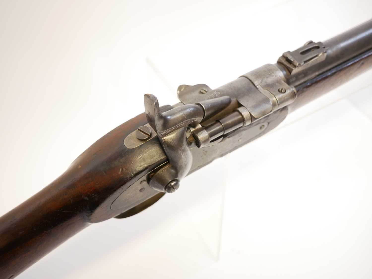 London Small Arms .577 Snider carbine, 21inch barrel with bayonet lug and folding ladder sight, - Image 6 of 16