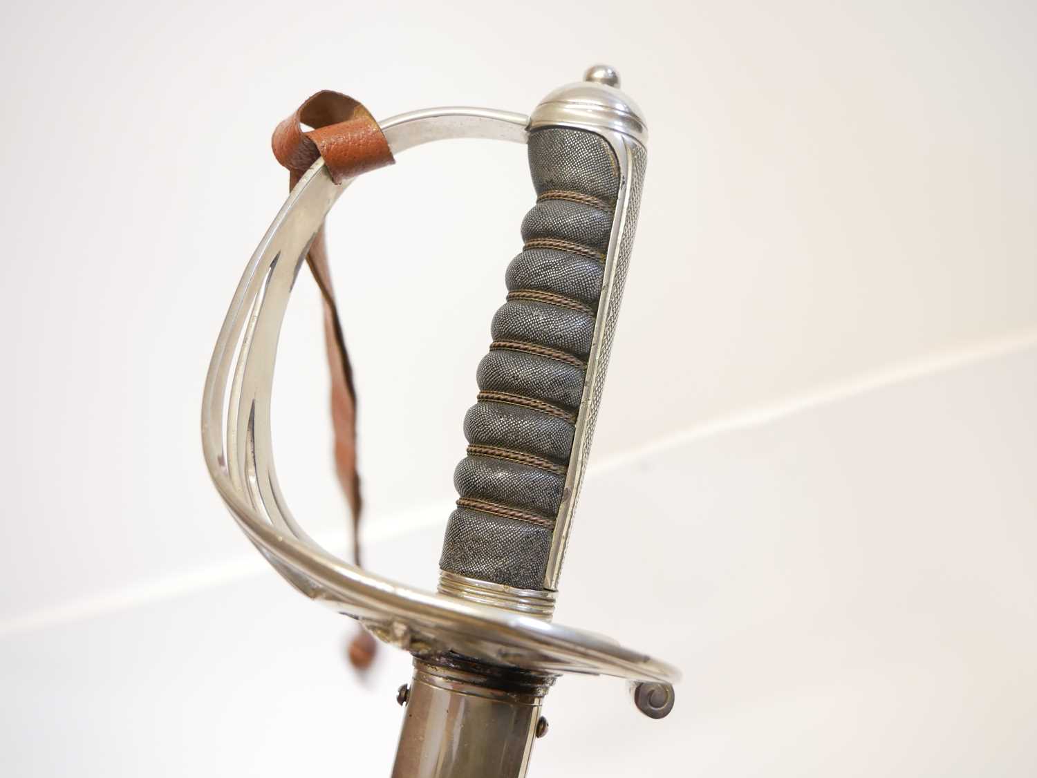 1827 pattern Rifle Officers sword and scabbard, retailed by Moss Brothers with 20-21 King Street, - Image 12 of 15