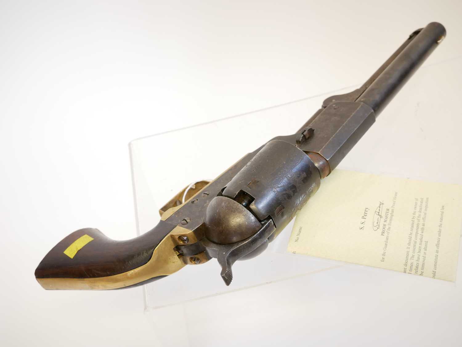 Deactivated Italian copy of a Colt dragoon, 7.5inch barrel, serial number 977, in oak case - Image 4 of 9