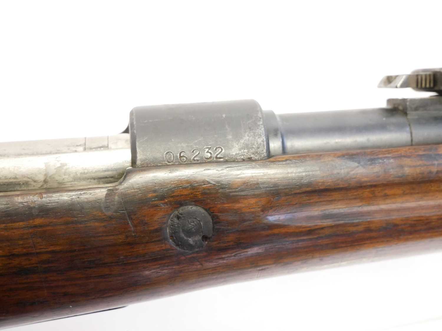 Belgian FN made Mauser .30-06 bolt action rifle, serial number 06232, 24inch barrel with tangent - Image 7 of 13