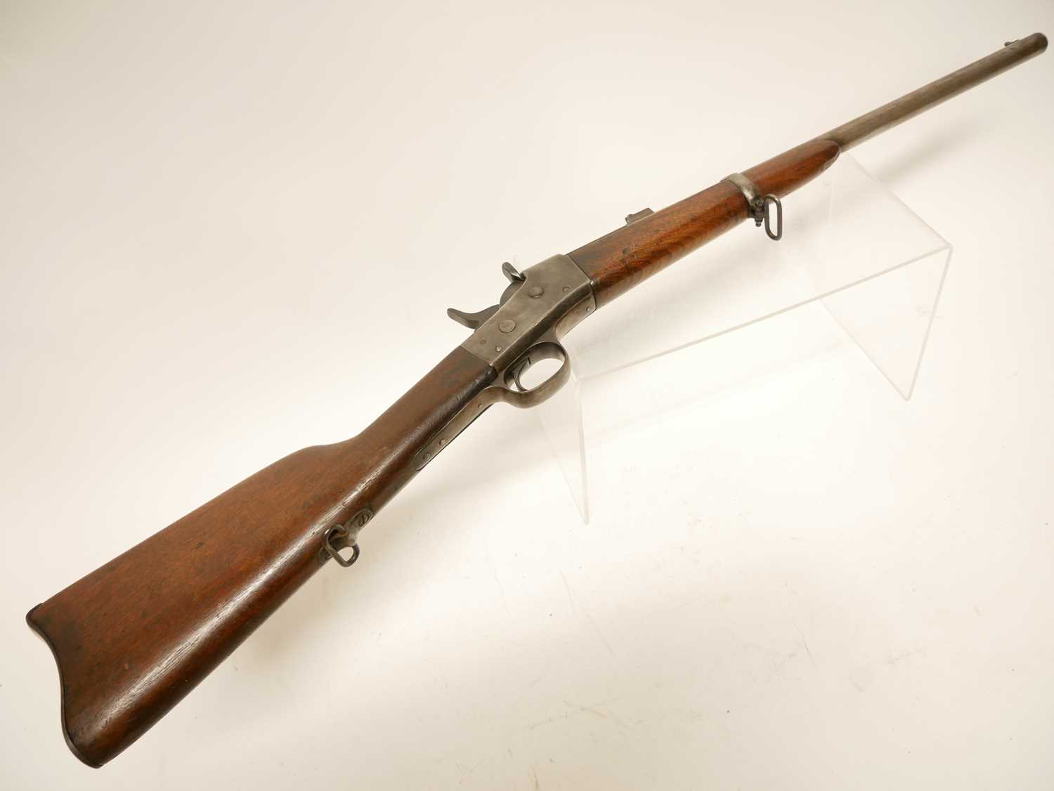 Remington .43 Spanish rolling block carbine, converted from a full length rifle, 20 inch barrel, - Image 8 of 13