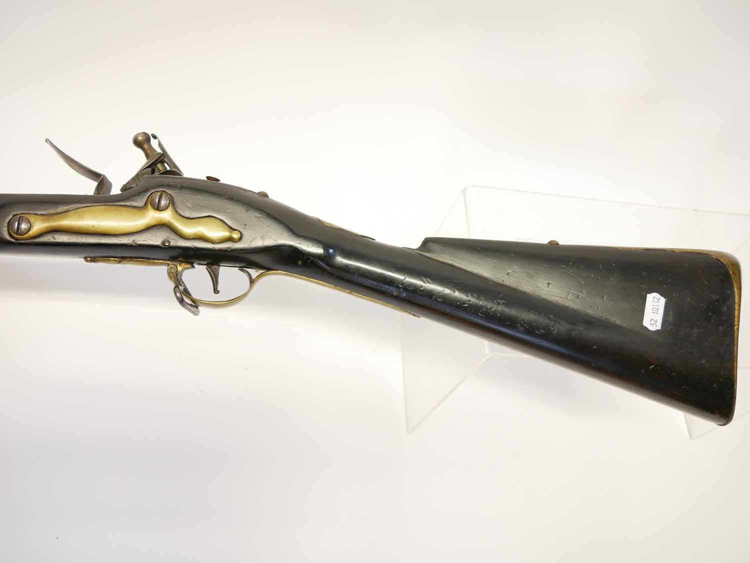 The stock and action of a reproduction long land Brown Bess musket, the lock signed Jordan 1742 - Image 9 of 13