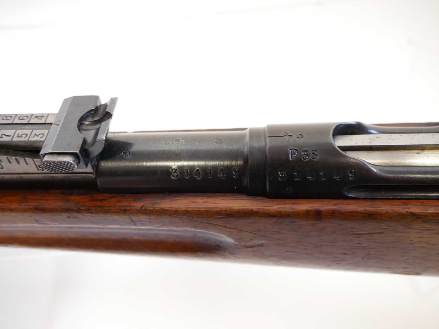 Schmidt Rubin 1896/ 1911 7.5mm straight pull rifle, matching serial numbers 314149 to barrel, - Image 18 of 20