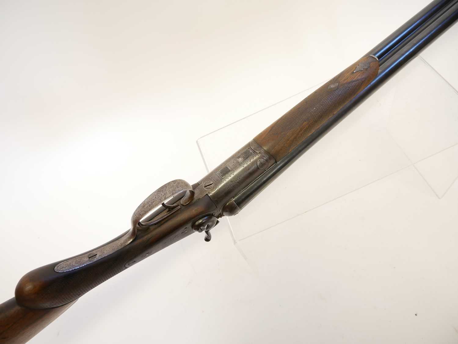 Midland 12 bore side by side hammer gun with a Gunmark travel case, serial number 32121, 30 inch - Image 7 of 16