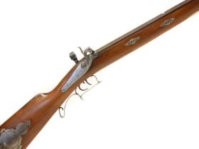 Pedersoli Tryon .50 calibre percussion muzzle loading rifle, serial number DA83928, 32inch browned