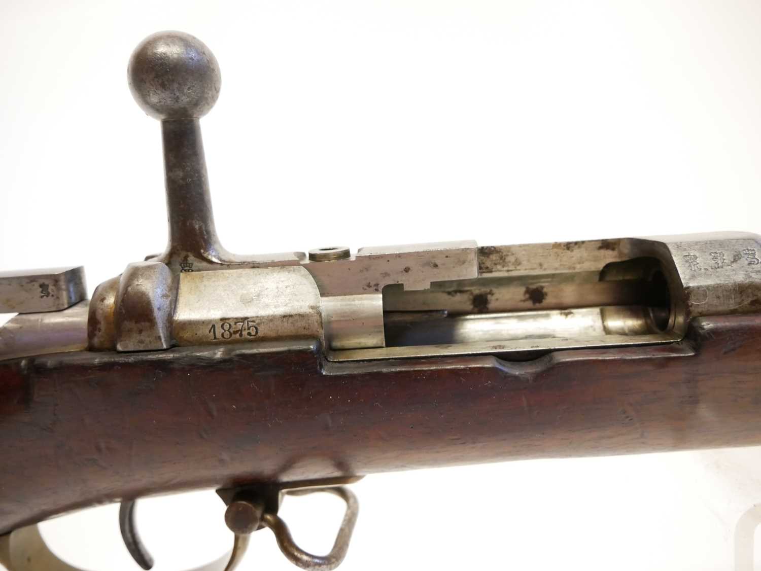 Mauser 1871 pattern 11x60R bolt action rifle, serial number 7537F, 33inch barrel secured by three - Image 7 of 18