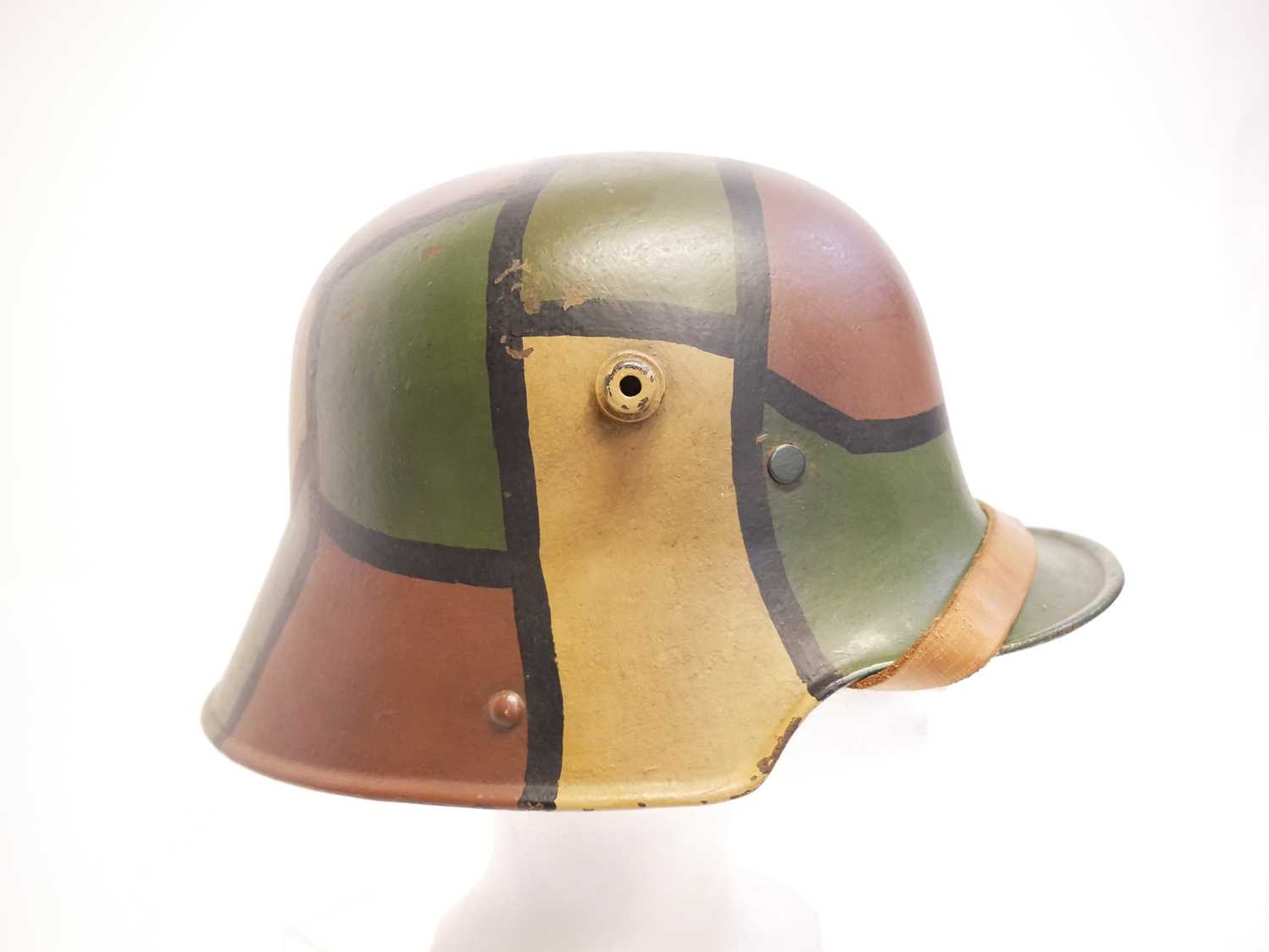 German WWI M16 helmet, the originality of the turtle shell paintwork is not known, the helmet is - Image 2 of 8