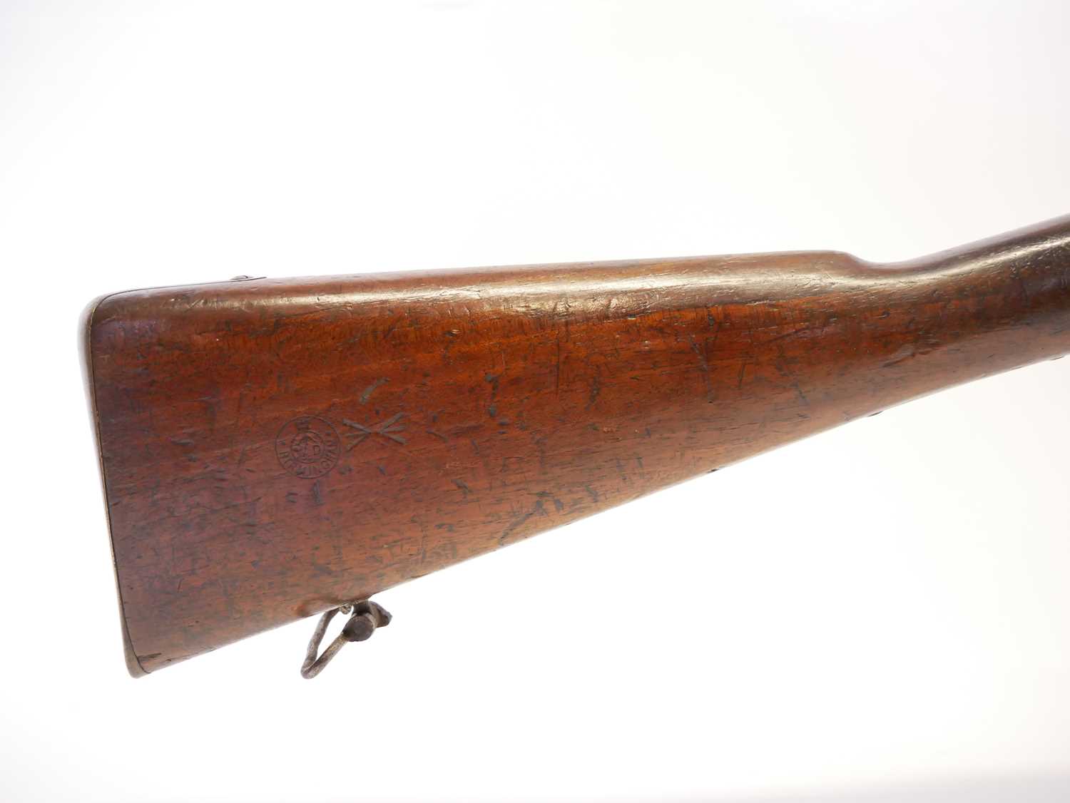 London Small Arms .577 Snider carbine, 21inch barrel with bayonet lug and folding ladder sight, - Image 3 of 16