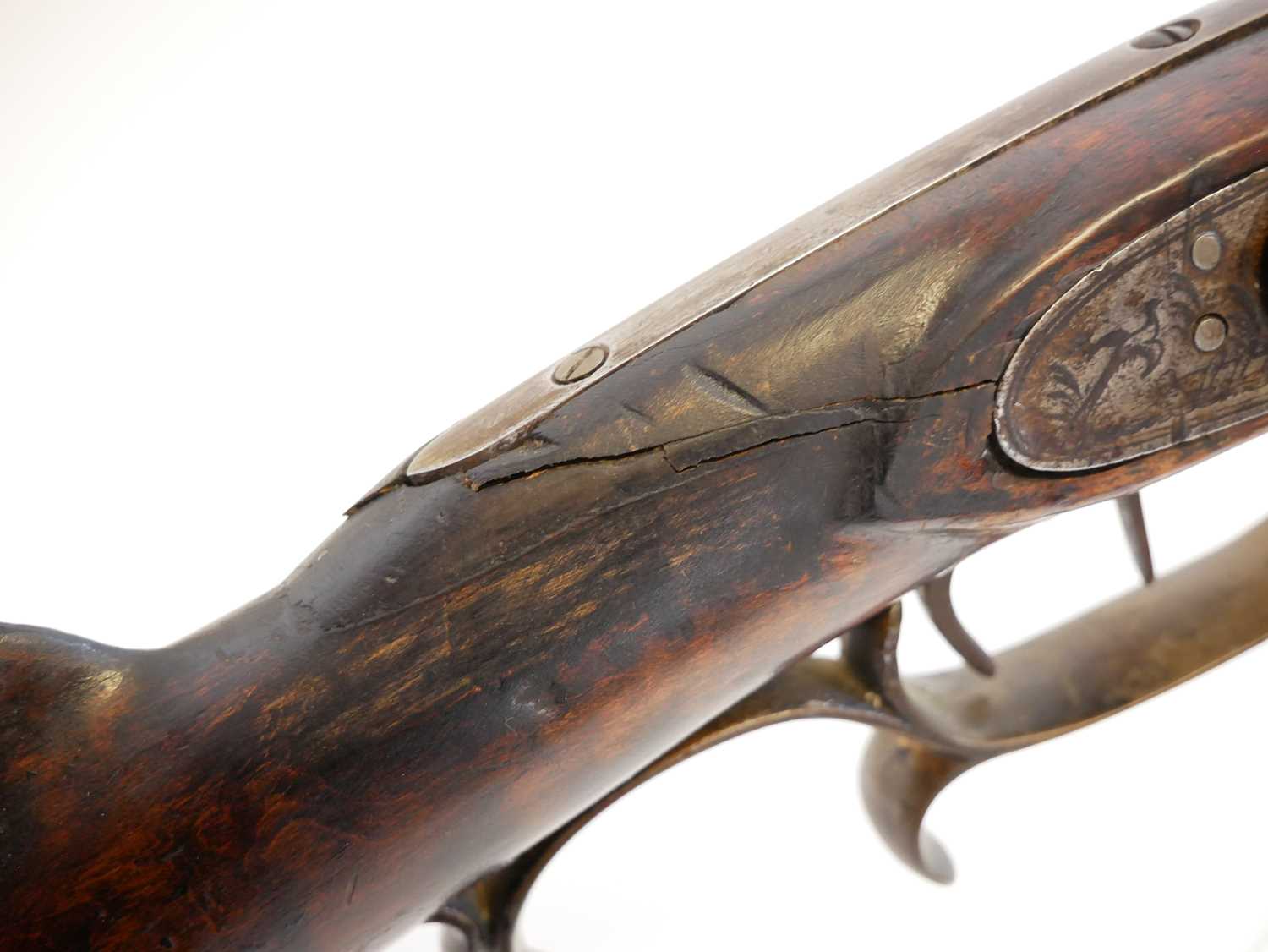 American percussion 130 bore Kentucky type rifle, 29.5inch octagonal barrel fitted with buckhorn - Image 5 of 17