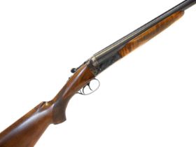 AYA 10 bore side by side shotgun, serial number 523978, 32inch barrels, boxlock ejector action.