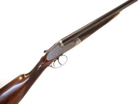 Purdey 12 bore side by side shotgun, serial number 15999, 27 inch barrels with quarter and half