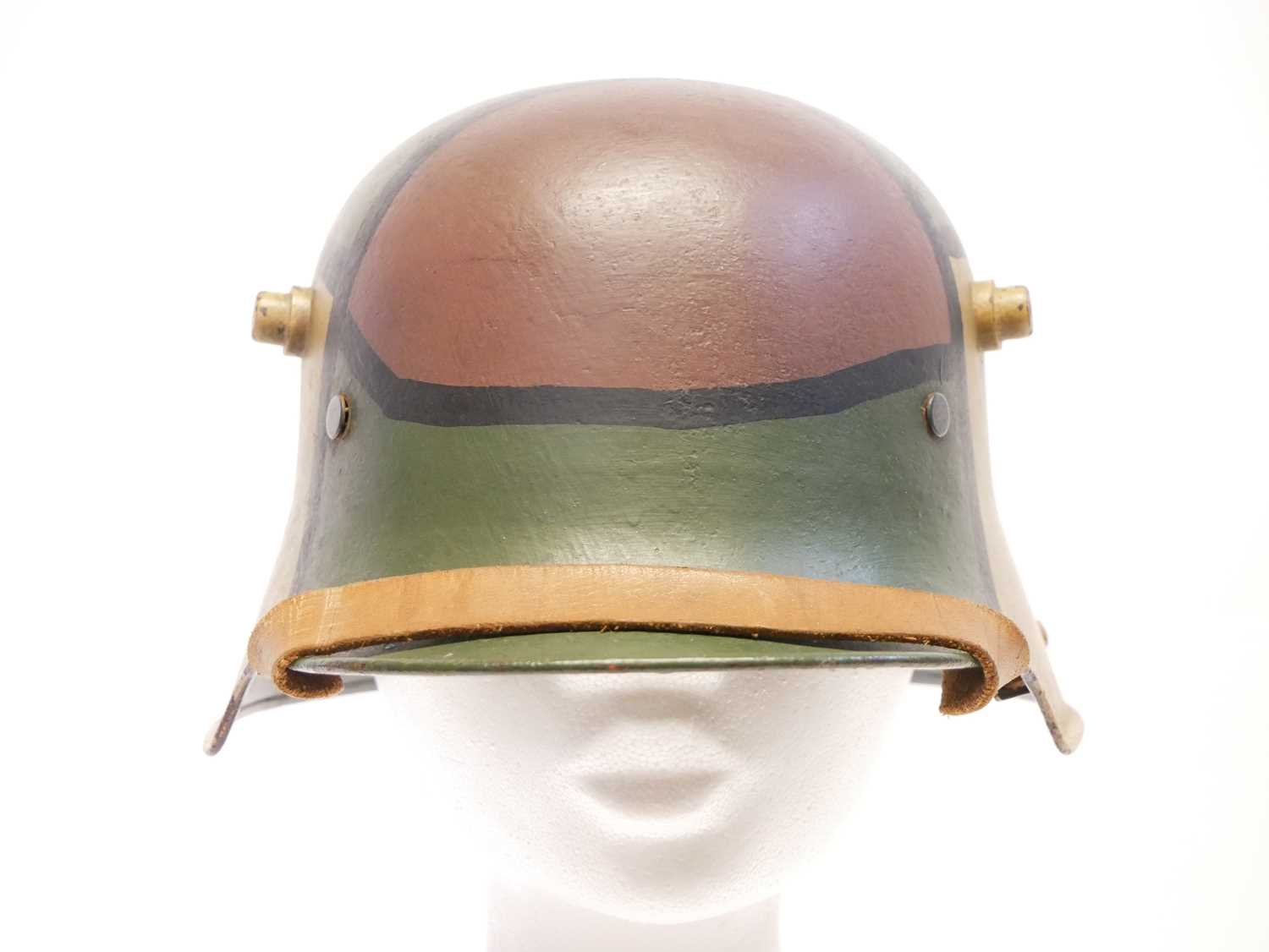 German WWI M16 helmet, the originality of the turtle shell paintwork is not known, the helmet is - Image 3 of 8