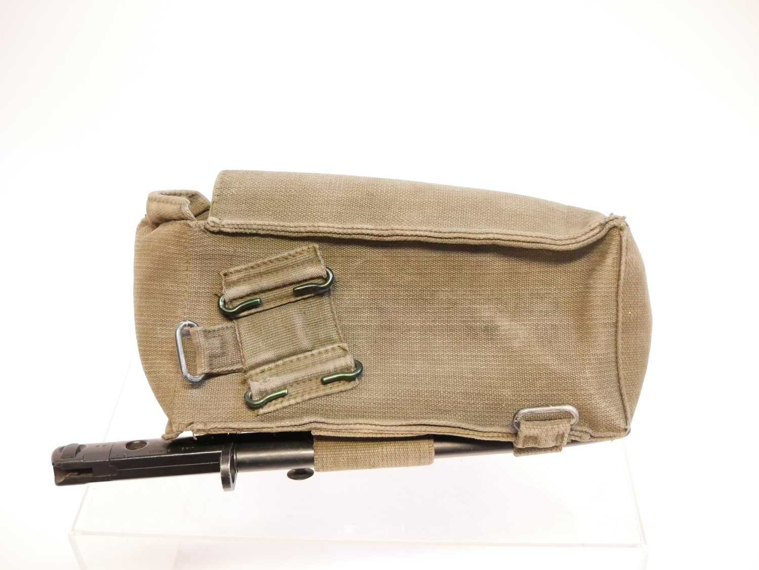 British L1A3 knife bayonet and scabbard for the SLR in the integral frog on a Pattern 58 webbing - Image 6 of 6