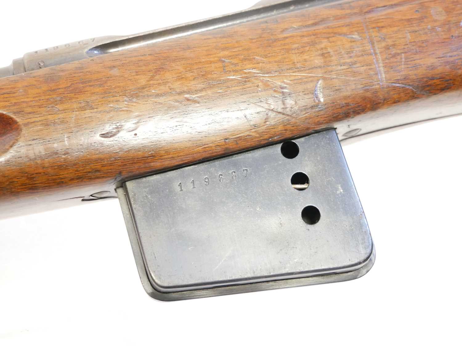 Schmidt Rubin 1889 7.5x 53.5mm straight pull rifle, matching serial numbers 119667, with 30" barrel, - Image 16 of 20