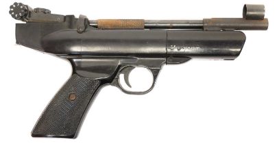 Webley Hurricane .22 air pistol, 8inch barrel, no serial number. No licence required to buy this