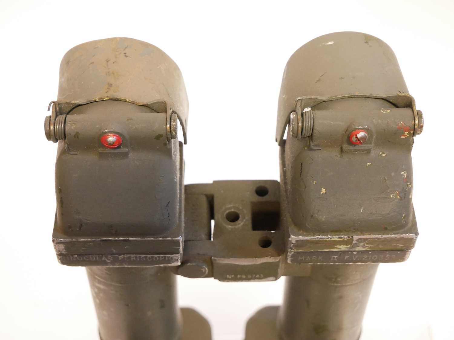 British armoured vehical pair of Periscopic Binoculars, MkII numbered F.V.210352, and No.PB8743. - Image 4 of 14