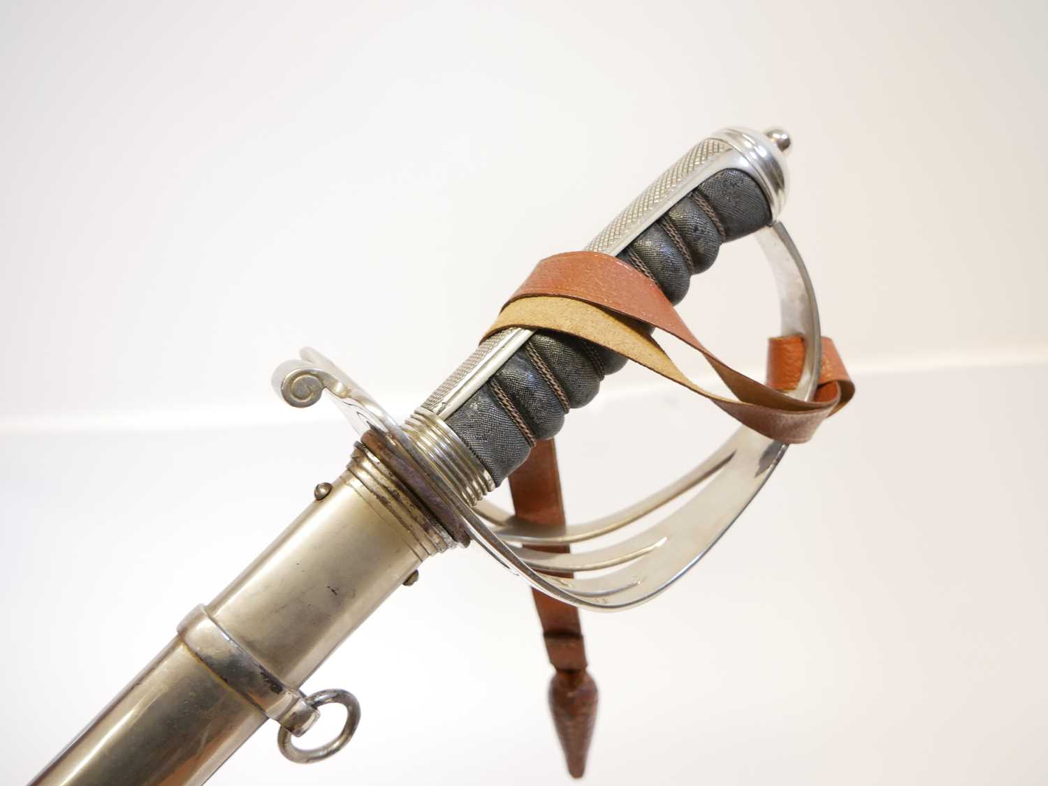 1827 pattern Rifle Officers sword and scabbard, retailed by Moss Brothers with 20-21 King Street, - Image 13 of 15