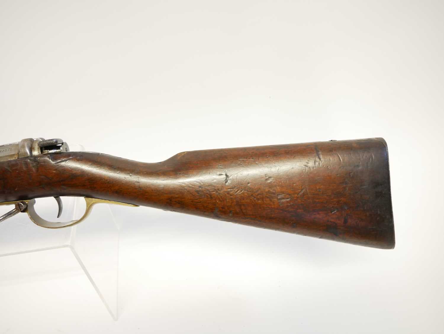 Mauser 1871 pattern 11x60R bolt action rifle, serial number 7537F, 33inch barrel secured by three - Image 14 of 18